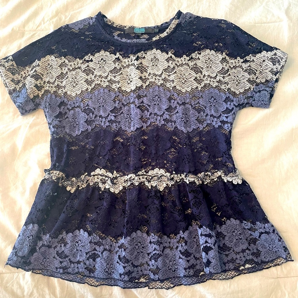 Anthro Lace Peplum Top